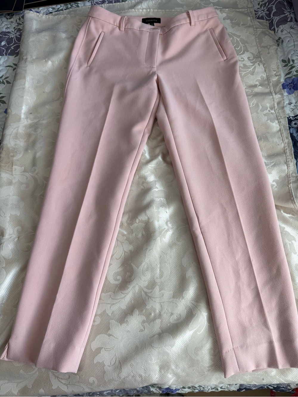 Talbots Blush Pink Ankle Dress Pants    SZ 6 Office Stretch Slim Ankle Trousers - Picture 2 of 5